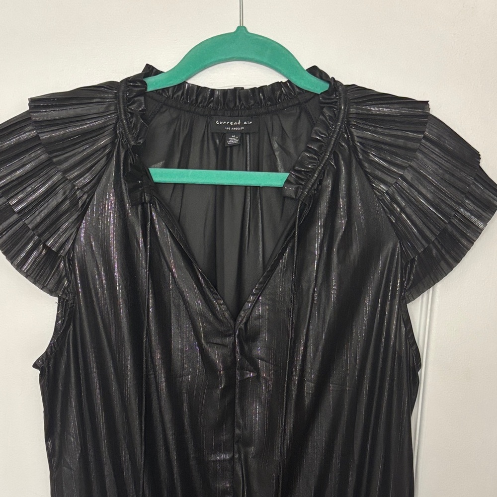 Current Air Black Mini Dress with Silver Stripes